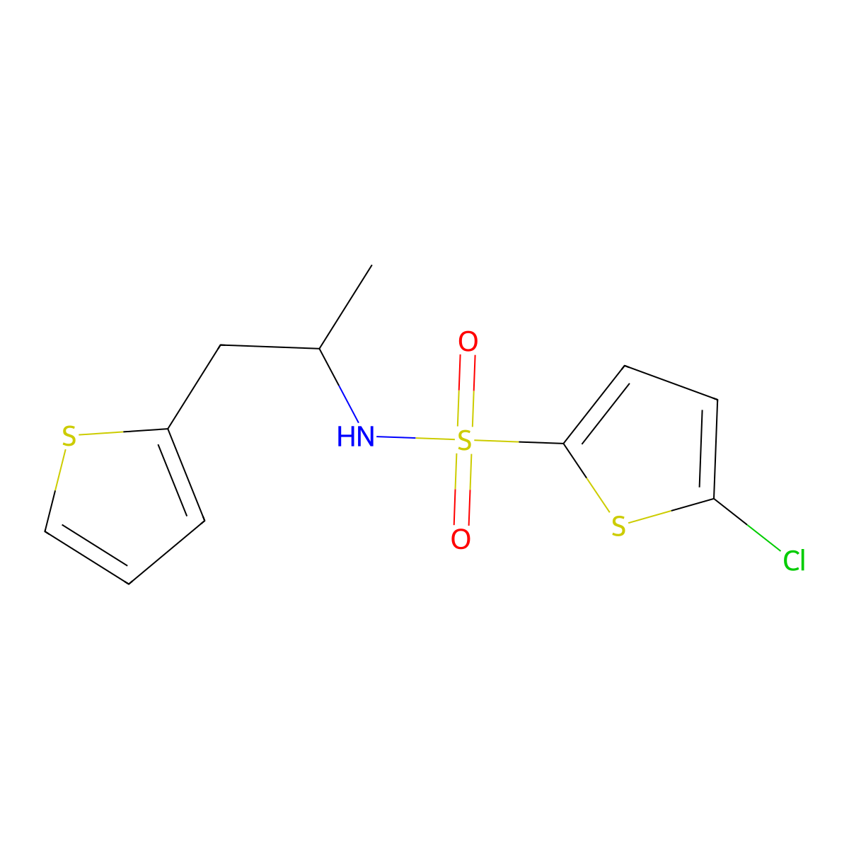 5-chloro-N-[1-(thiophen-2-yl)propan-2-yl]thiophene-2-sulfonamide molecular structure, CAS 1210789-51-7