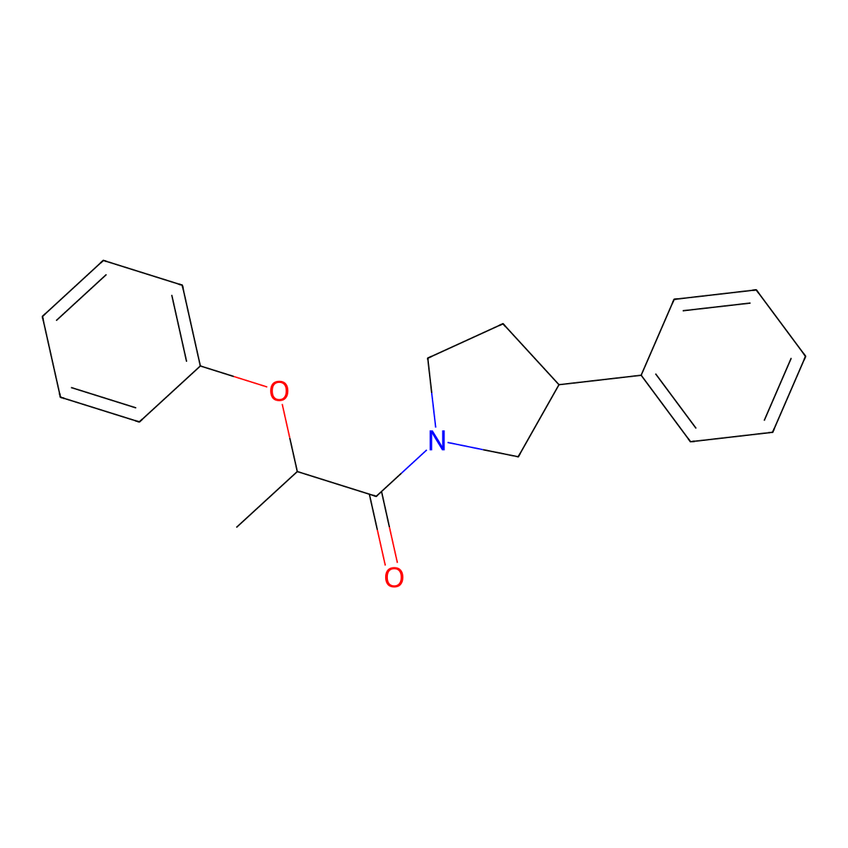 2-Phenoxy-1-(3-phenylpyrrolidin-1-yl)propan-1-one molecular structure, CAS 1210790-79-6