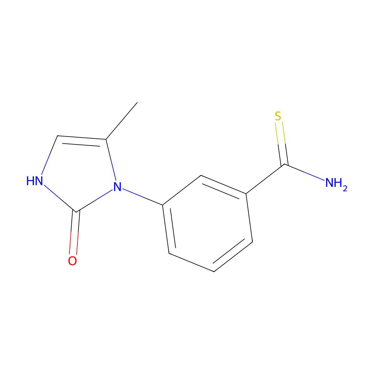 3-(5-methyl-2-oxo-2,3-dihydro-1H-imidazol-1-yl)benzene-1-carbothioamide molecular structure, CAS 1210798-51-8