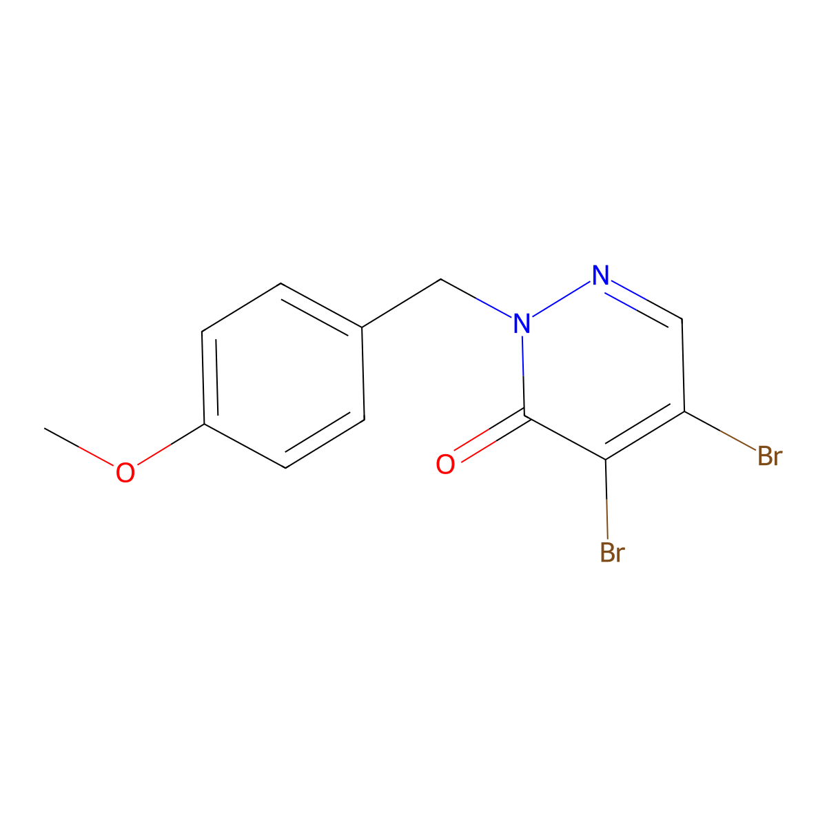 2-(4-methoxybenzyl)-4,5-dibromopyridazin-3(2H)-one molecular structure, CAS 1210812-73-9