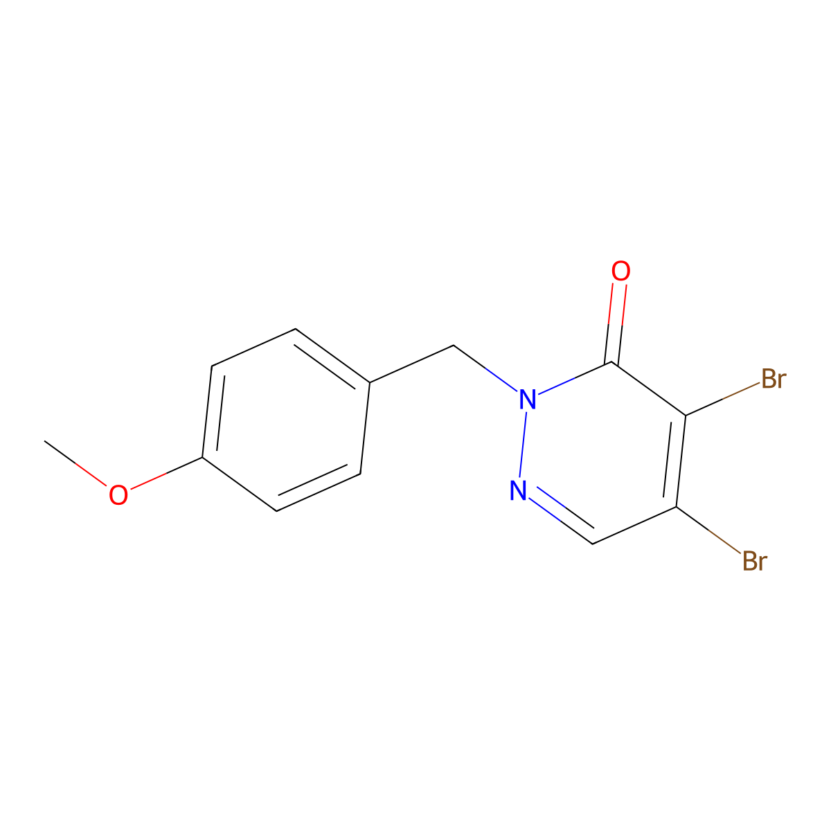 2-(4-methoxybenzyl)-4,5-dibromopyridazin-3(2H)-one molecular structure, CAS 1210812-73-9