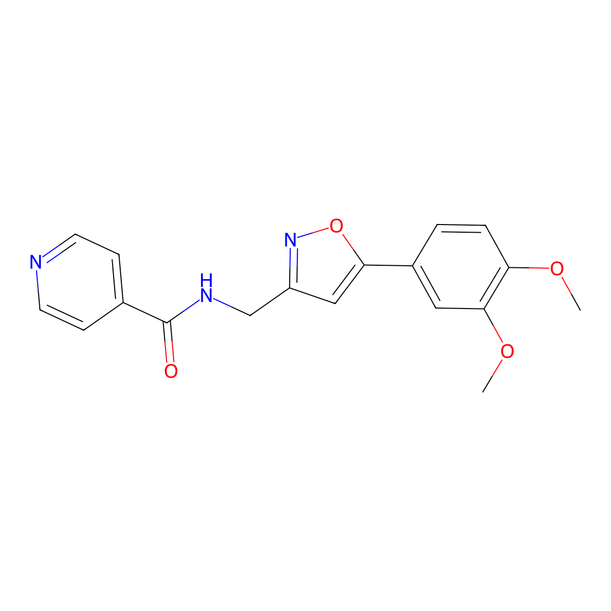 N-((5-(3,4-dimethoxyphenyl)isoxazol-3-yl)methyl)isonicotinamide molecular structure, CAS 1210813-42-5