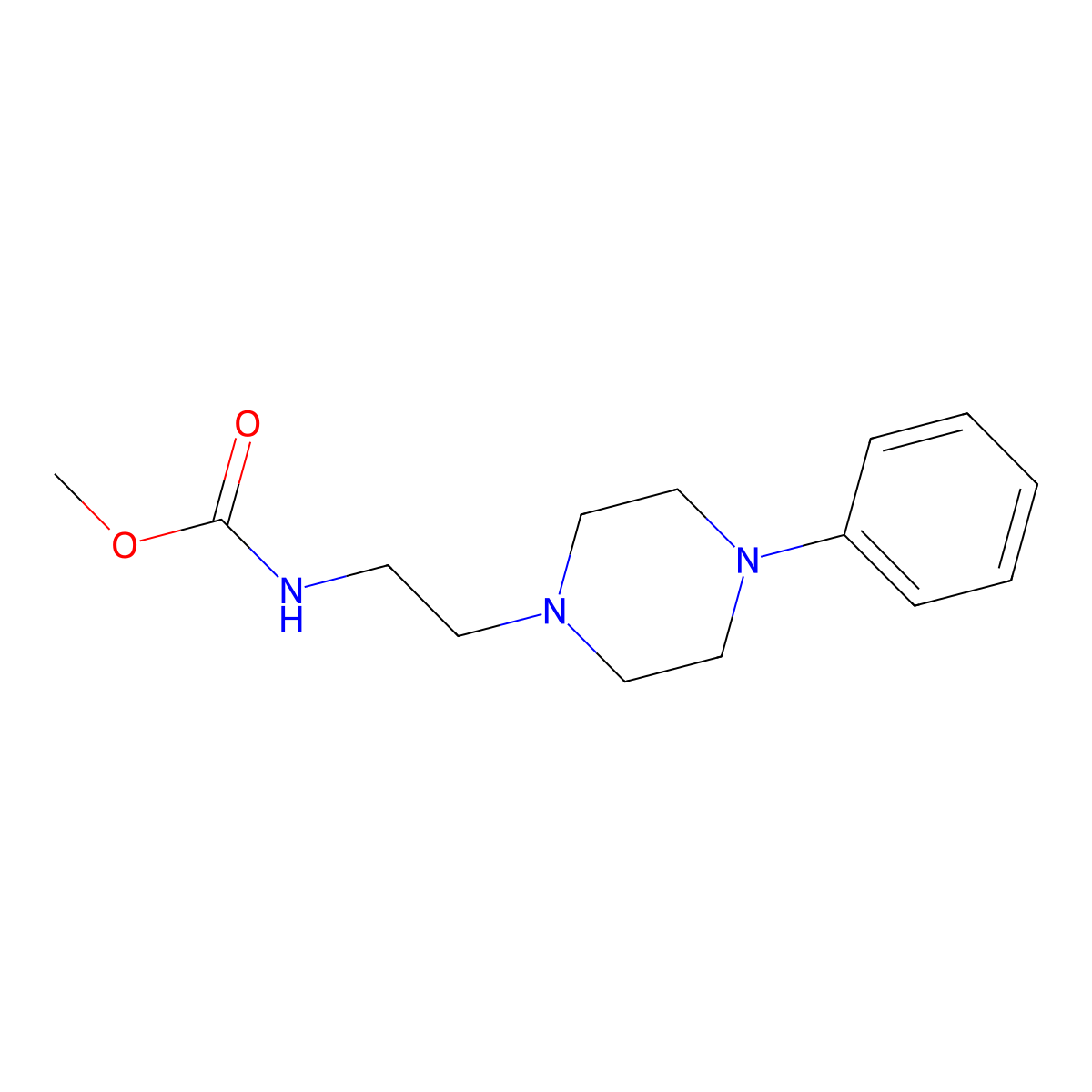Methyl (2-(4-phenylpiperazin-1-yl)ethyl)carbamate molecular structure, CAS 1210817-49-4