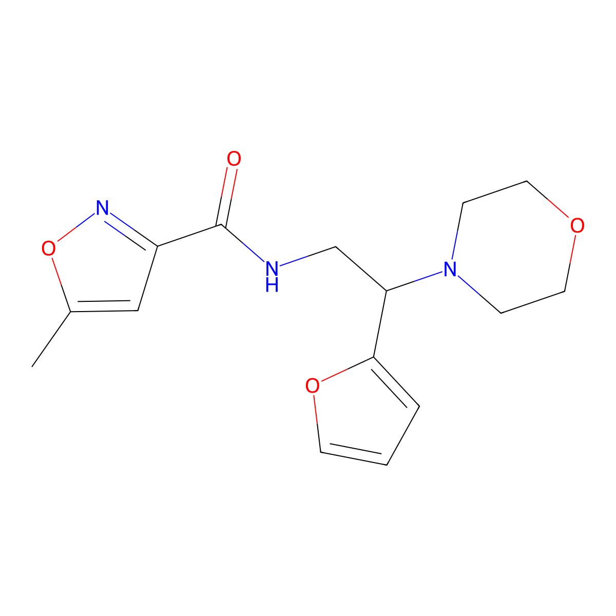 N-(2-(furan-2-yl)-2-morpholinoethyl)-5-methylisoxazole-3-carboxamide molecular structure, CAS 1210819-10-5