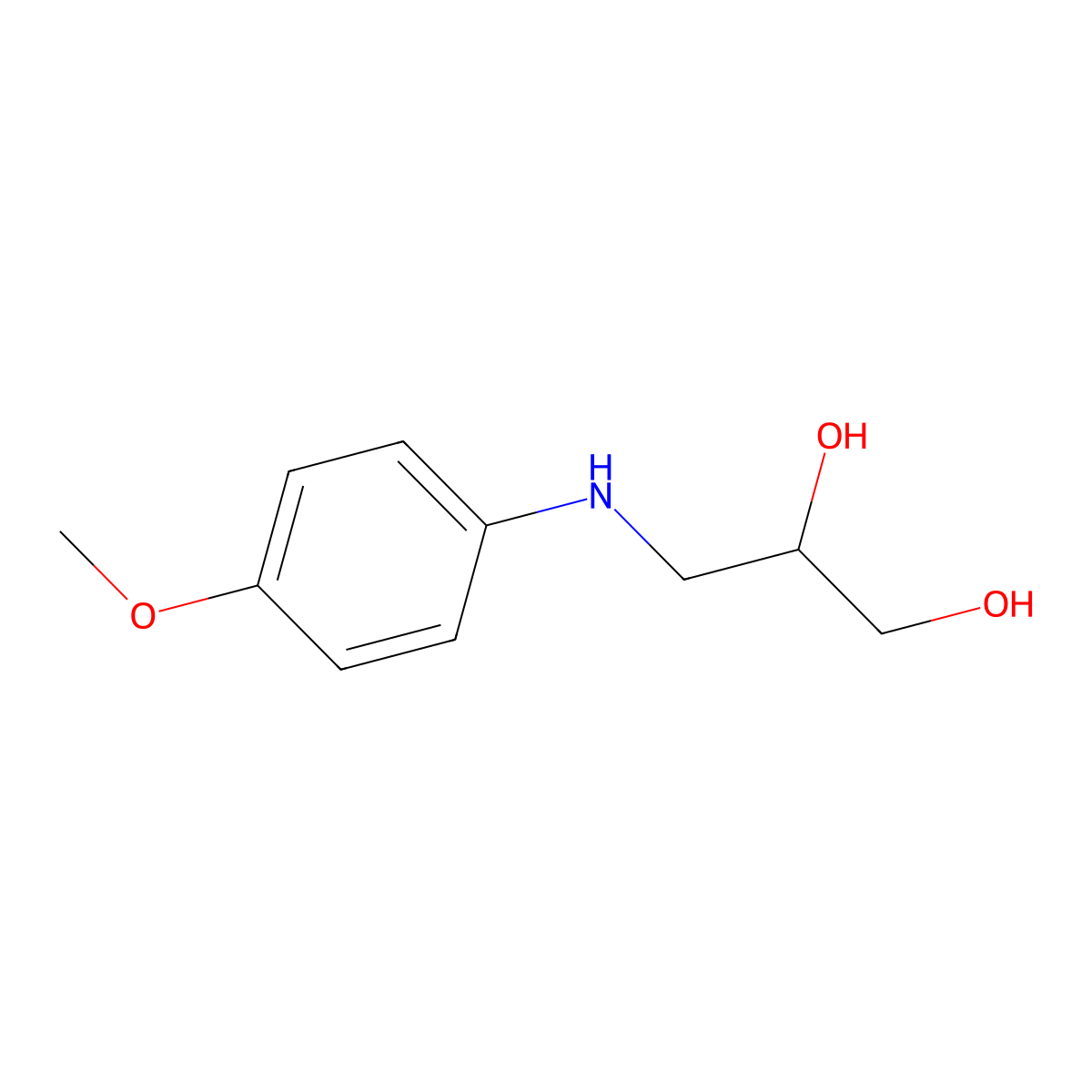 1-(4-Methoxyphenyl)aminopropane-2,3-diol molecular structure, CAS 121082-77-7