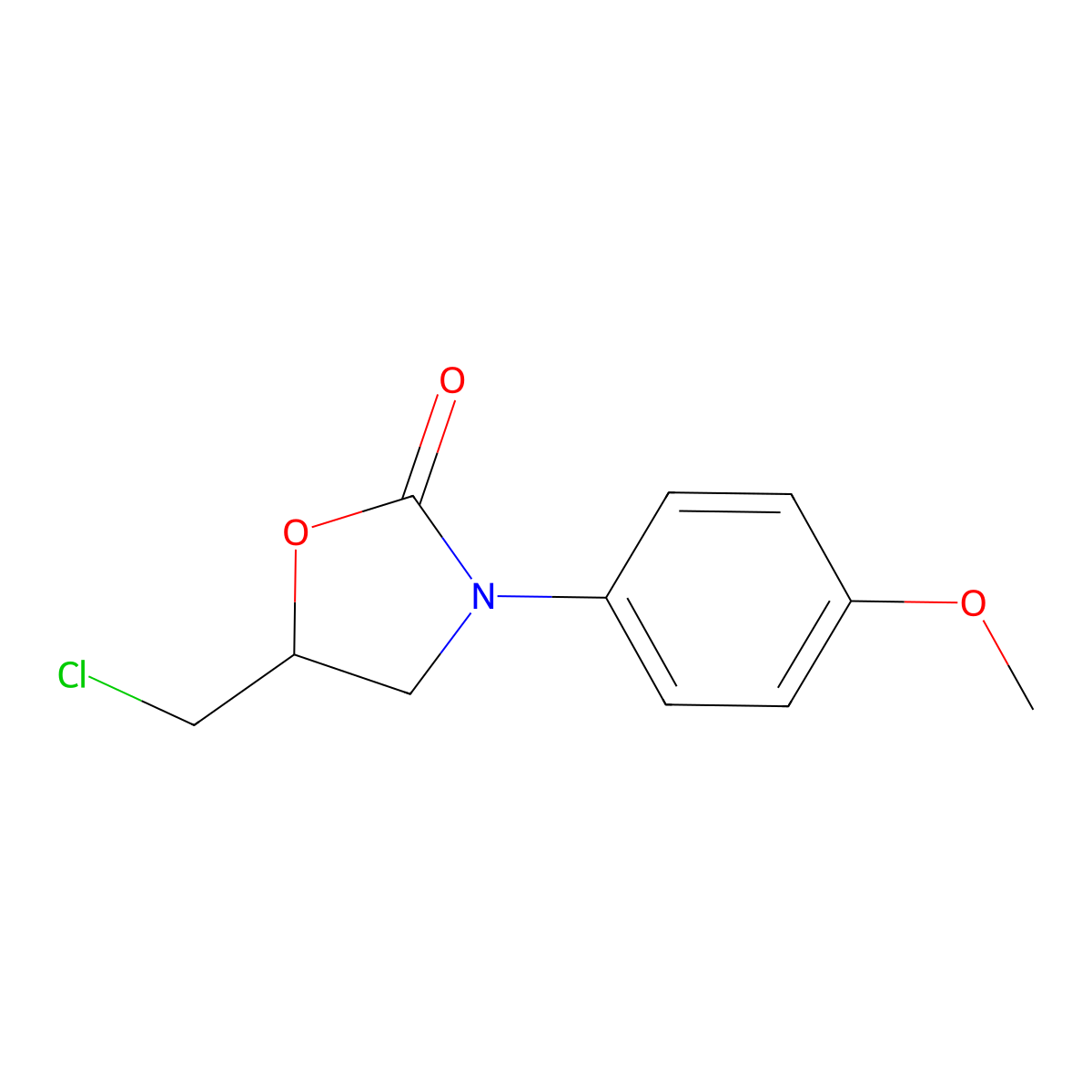 5-(Chloromethyl)-3-(4-methoxyphenyl)-1,3-oxazolidin-2-one molecular structure, CAS 121082-79-9