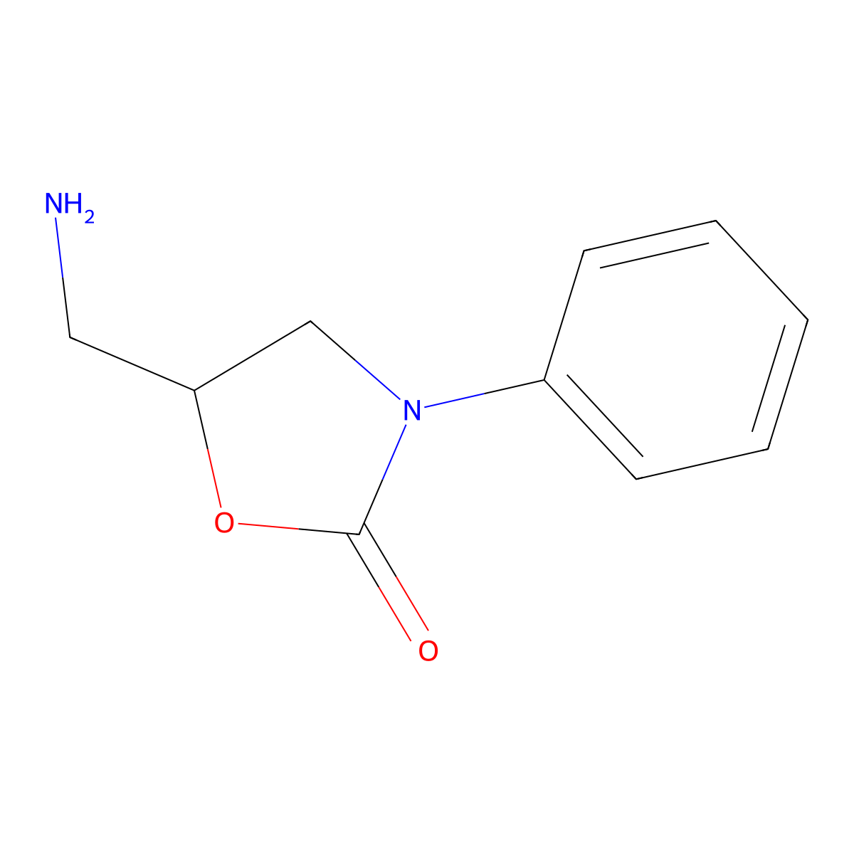 5-(Aminomethyl)-3-phenyl-1,3-oxazolidin-2-one molecular structure, CAS 121082-84-6