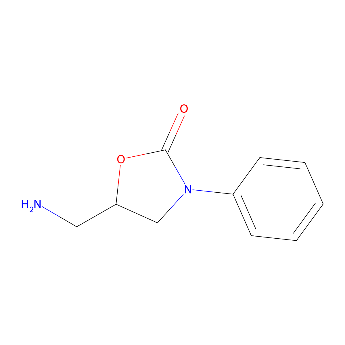 5-(Aminomethyl)-3-phenyl-1,3-oxazolidin-2-one molecular structure, CAS 121082-84-6