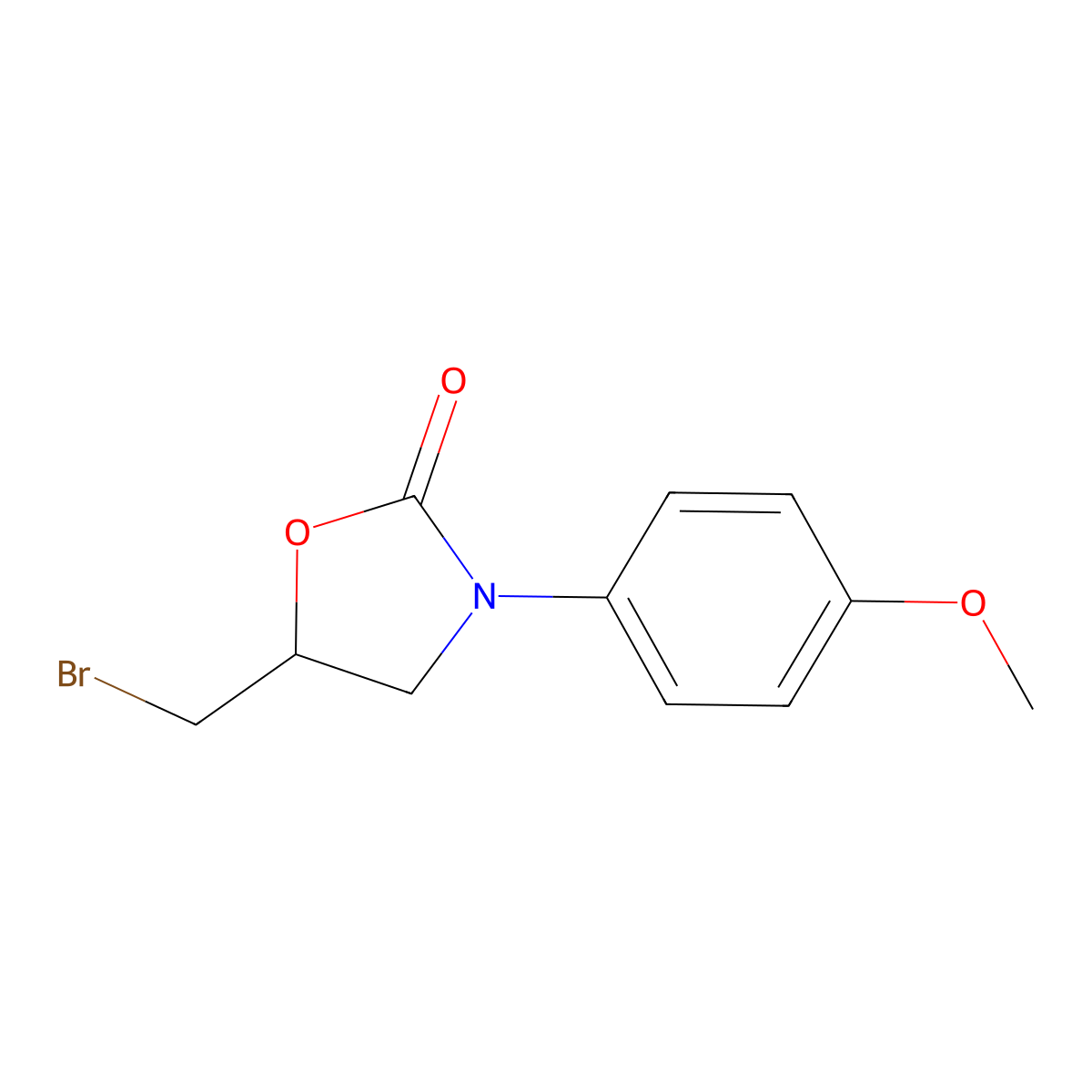 5-(Bromomethyl)-3-(4-methoxyphenyl)-1,3-oxazolidin-2-one molecular structure, CAS 121082-86-8