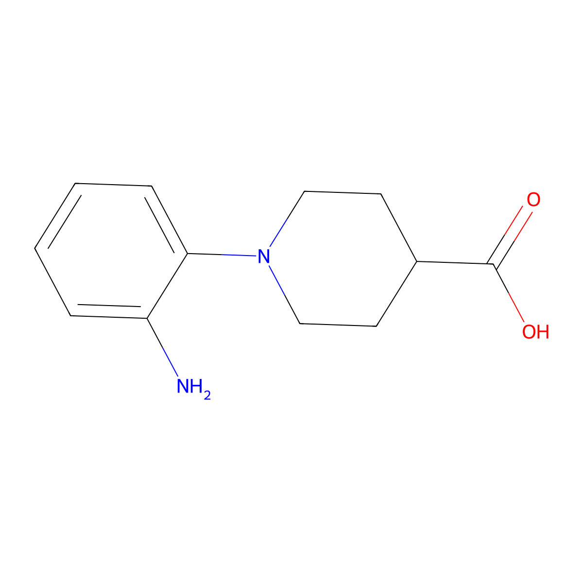1-(2-Aminophenyl)piperidine-4-carboxylic acid molecular structure, CAS 1210824-43-3