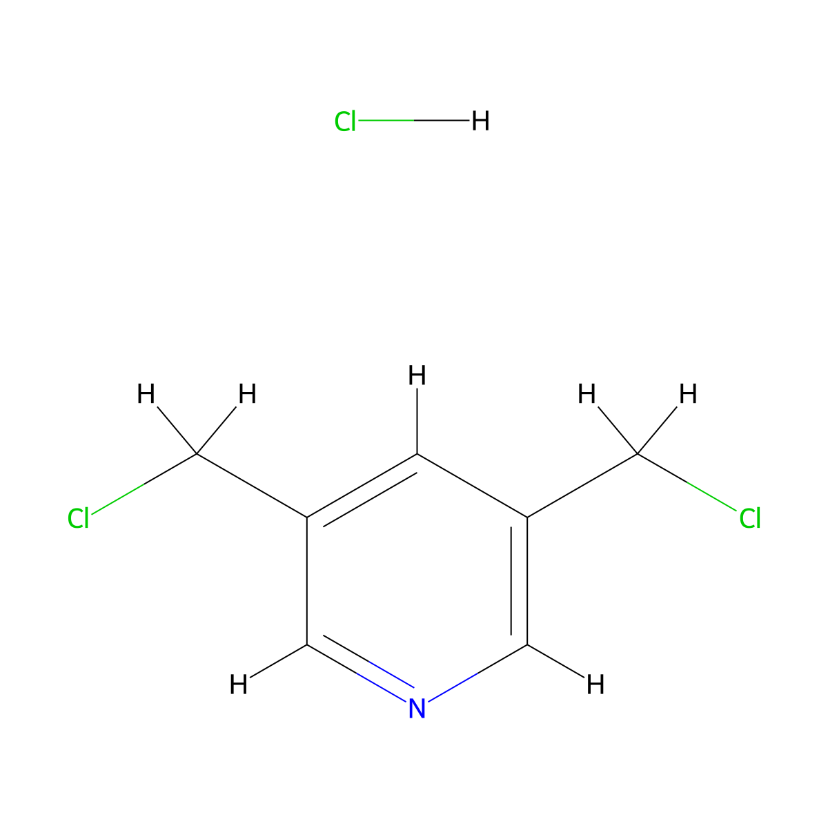 3,5-Bis(chloromethyl)pyridine hydrochloride molecular structure, CAS 1210824-61-5