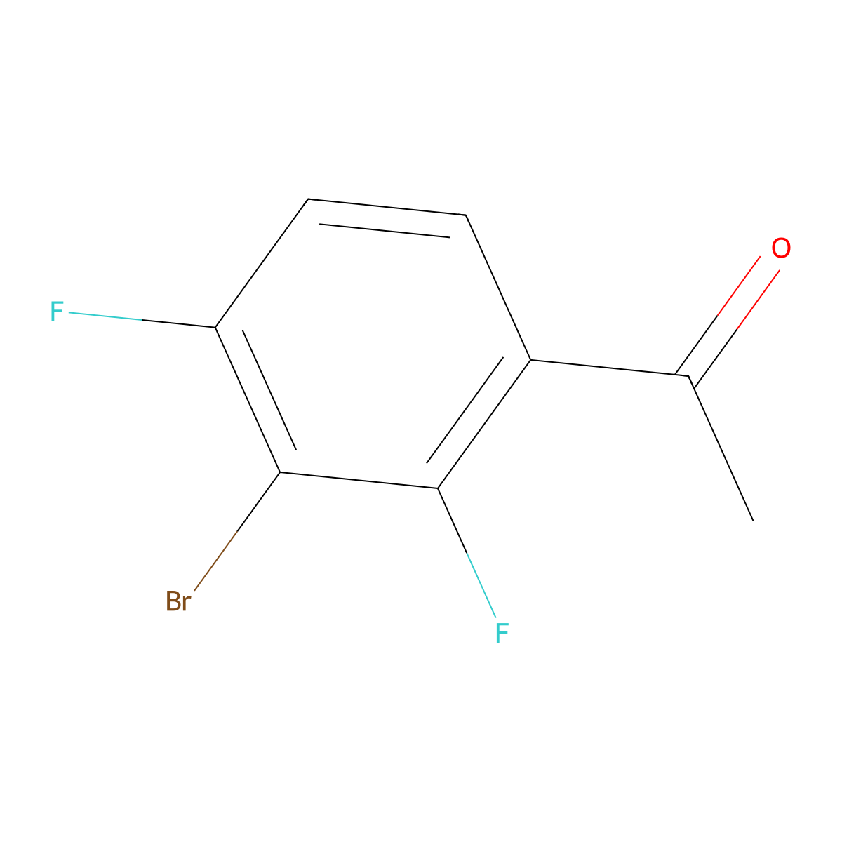 1-(3-Bromo-2,4-difluorophenyl)ethanone molecular structure, CAS 1210824-63-7