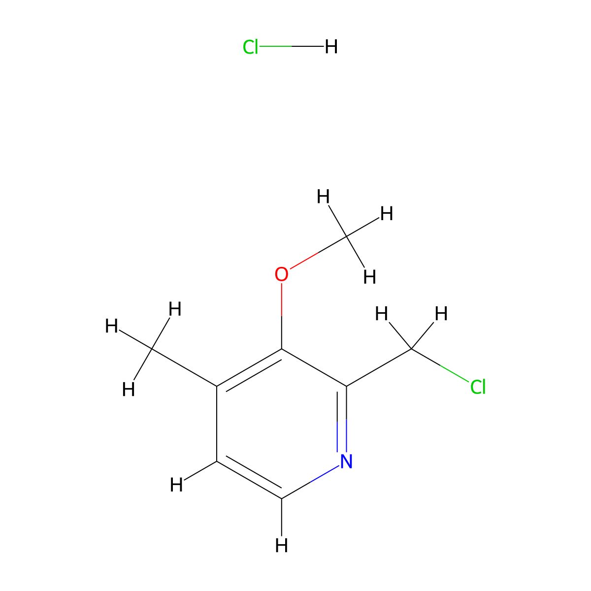 2-(Chloromethyl)-3-methoxy-4-methylpyridine hydrochloride molecular structure, CAS 1210824-84-2