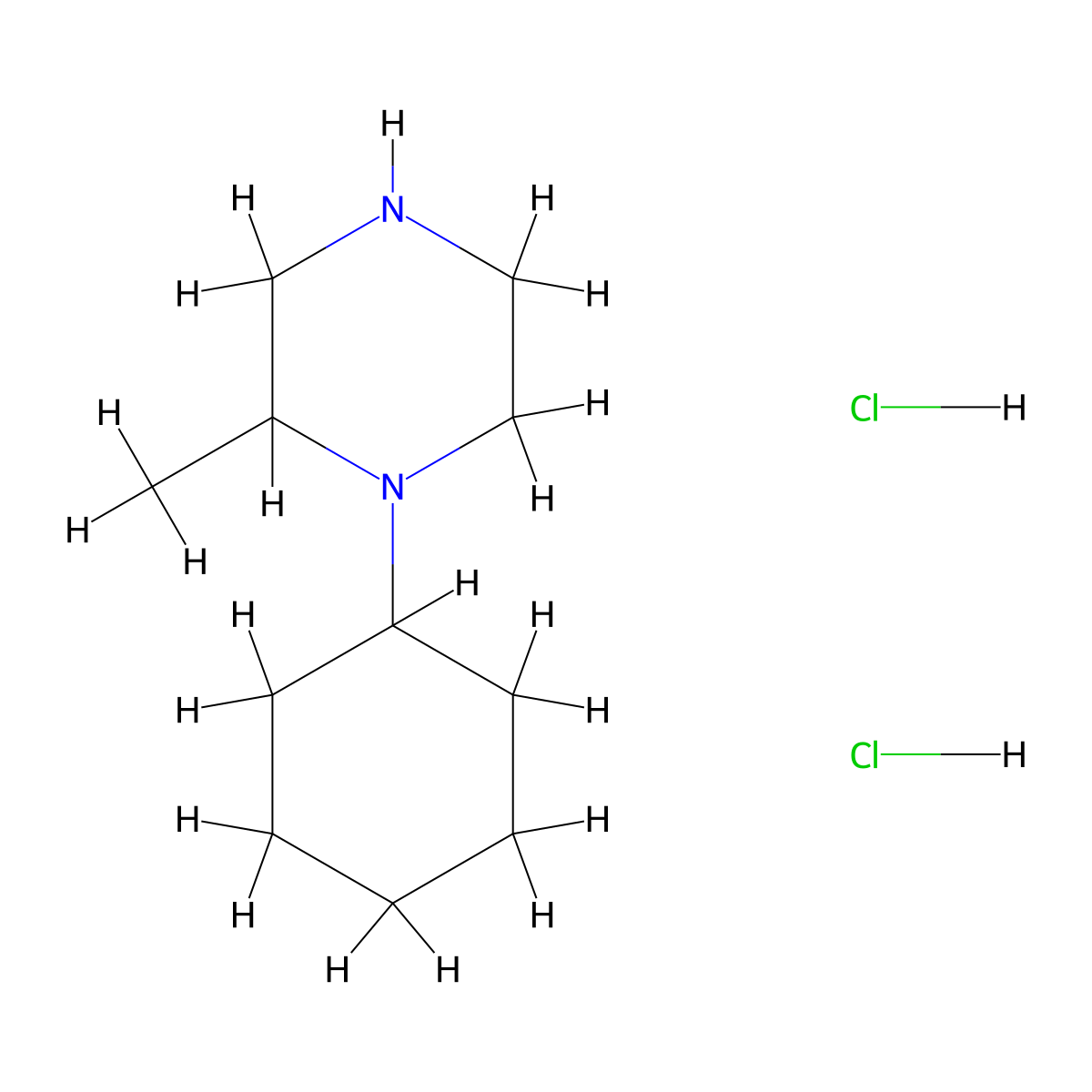 1-Cyclohexyl-2-methyl-piperazine dihydrochloride molecular structure, CAS 1210824-85-3
