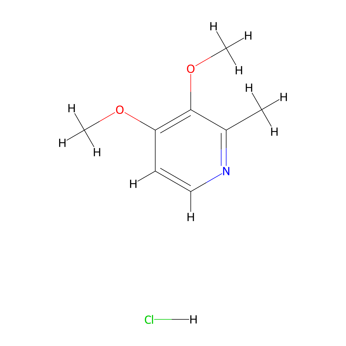 3,4-Dimethoxy-2-methylpyridine hydrochloride molecular structure, CAS 1210824-88-6