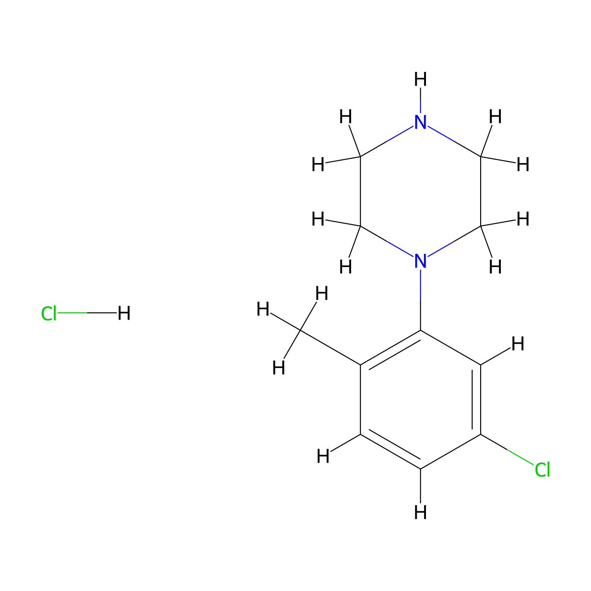 1-(2-Methyl-5-chlorophenyl)piperazine hydrochloride molecular structure, CAS 1210825-03-8