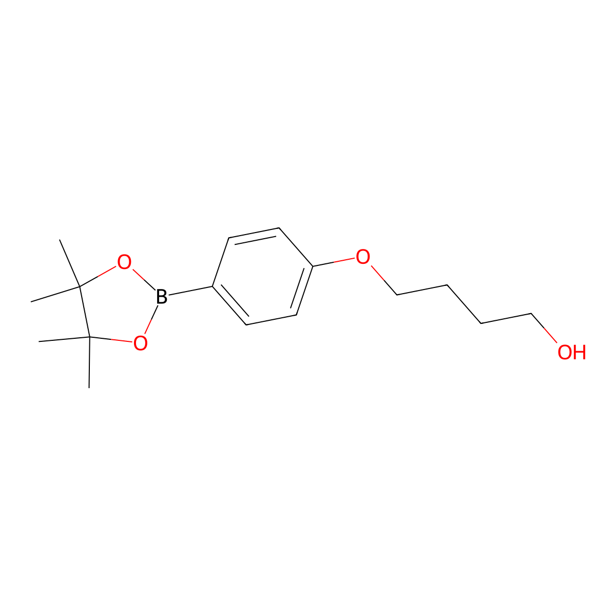 4-(4-(4,4,5,5-Tetramethyl-1,3,2-dioxaborolan-2-yl)phenoxy)butan-1-ol molecular structure, CAS 1210827-77-2