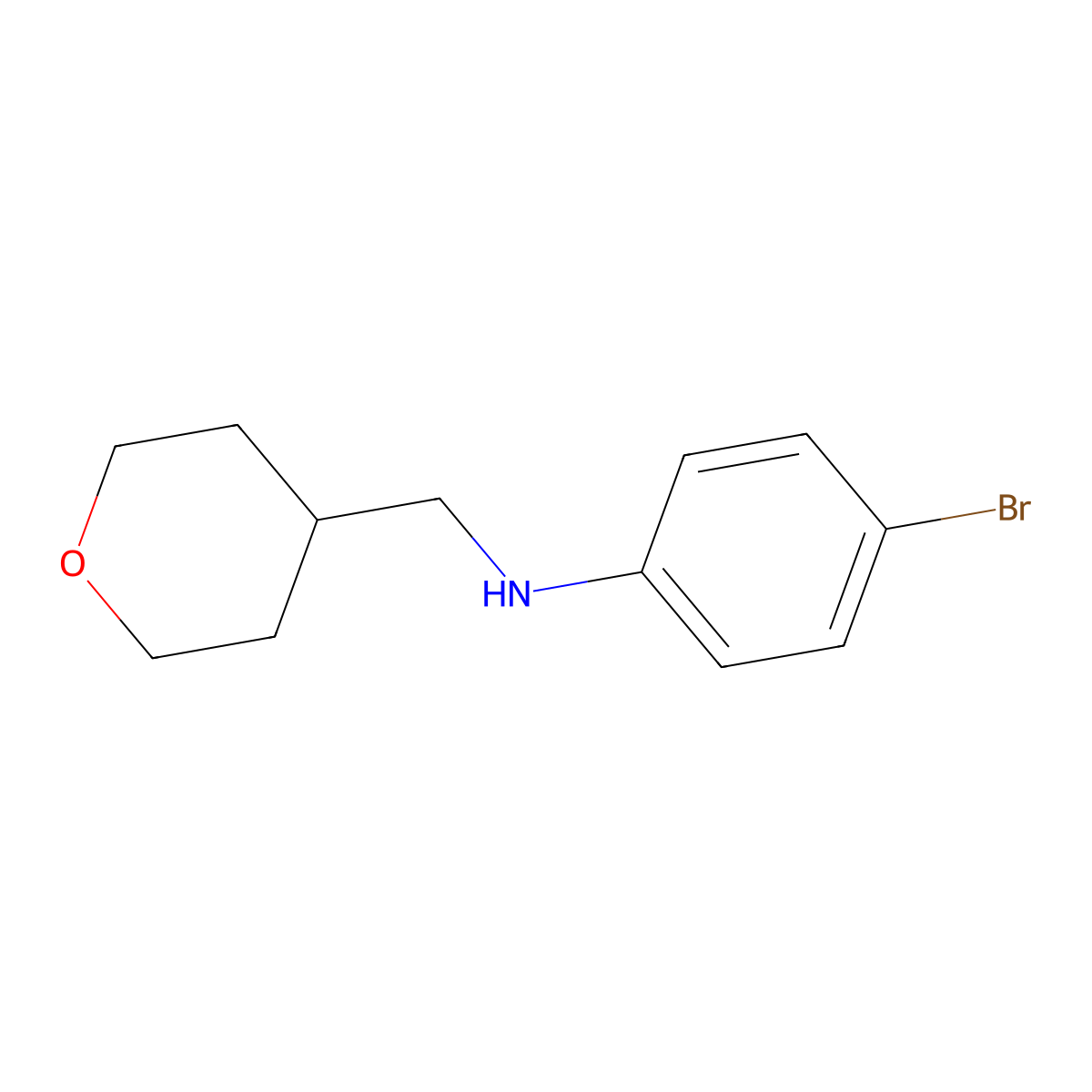 4-bromo-N-[(oxan-4-yl)methyl]aniline molecular structure, CAS 1210827-81-8