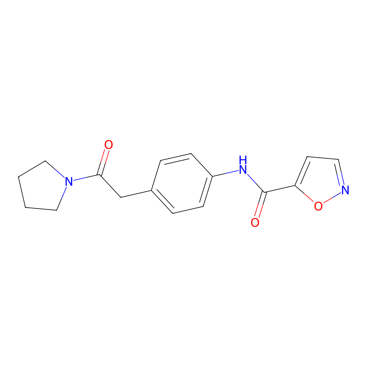 N-(4-(2-oxo-2-(pyrrolidin-1-yl)ethyl)phenyl)isoxazole-5-carboxamide molecular structure, CAS 1210833-68-3