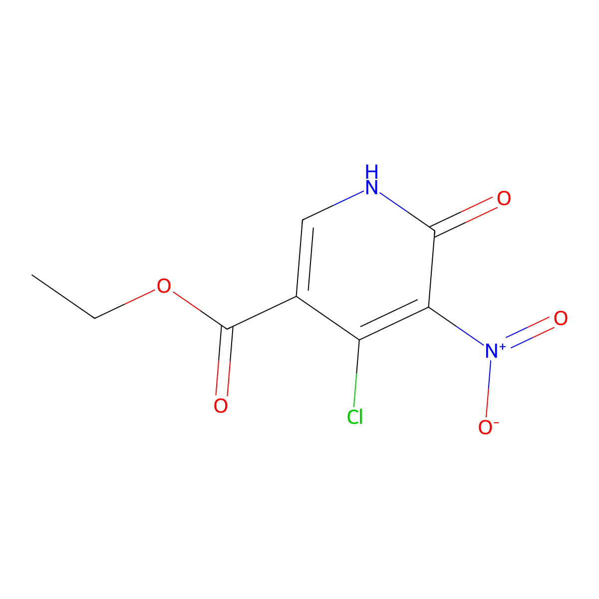 Ethyl 4-chloro-5-nitro-6-oxo-1,6-dihydropyridine-3-carboxylate molecular structure, CAS 1210835-74-7