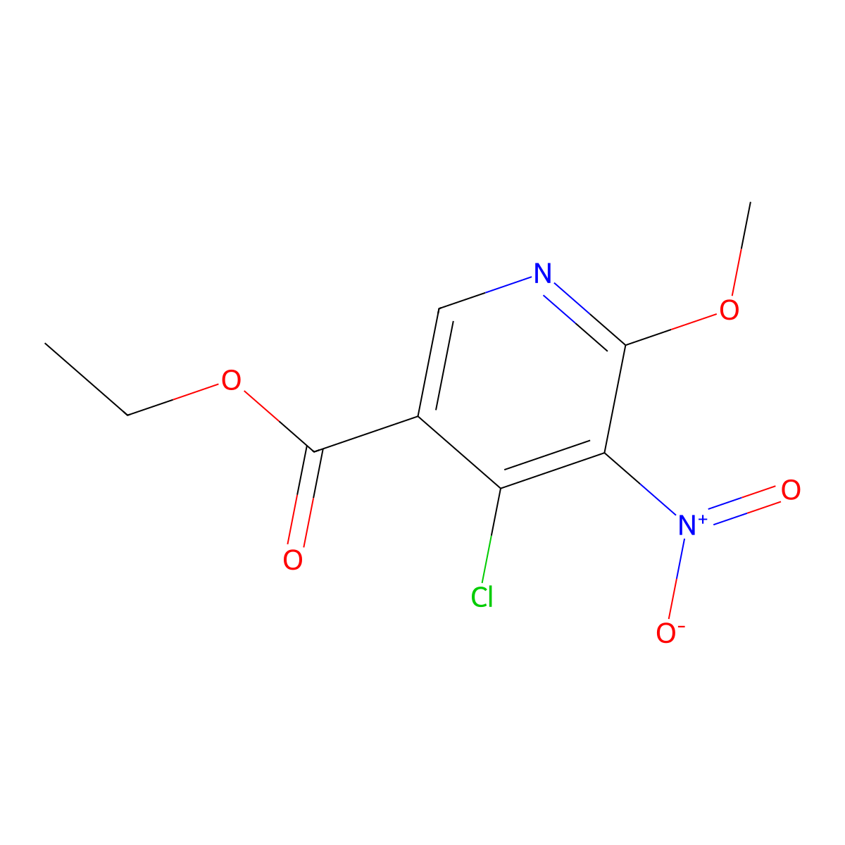 Ethyl 4-chloro-6-methoxy-5-nitropyridine-3-carboxylate molecular structure, CAS 1210835-76-9