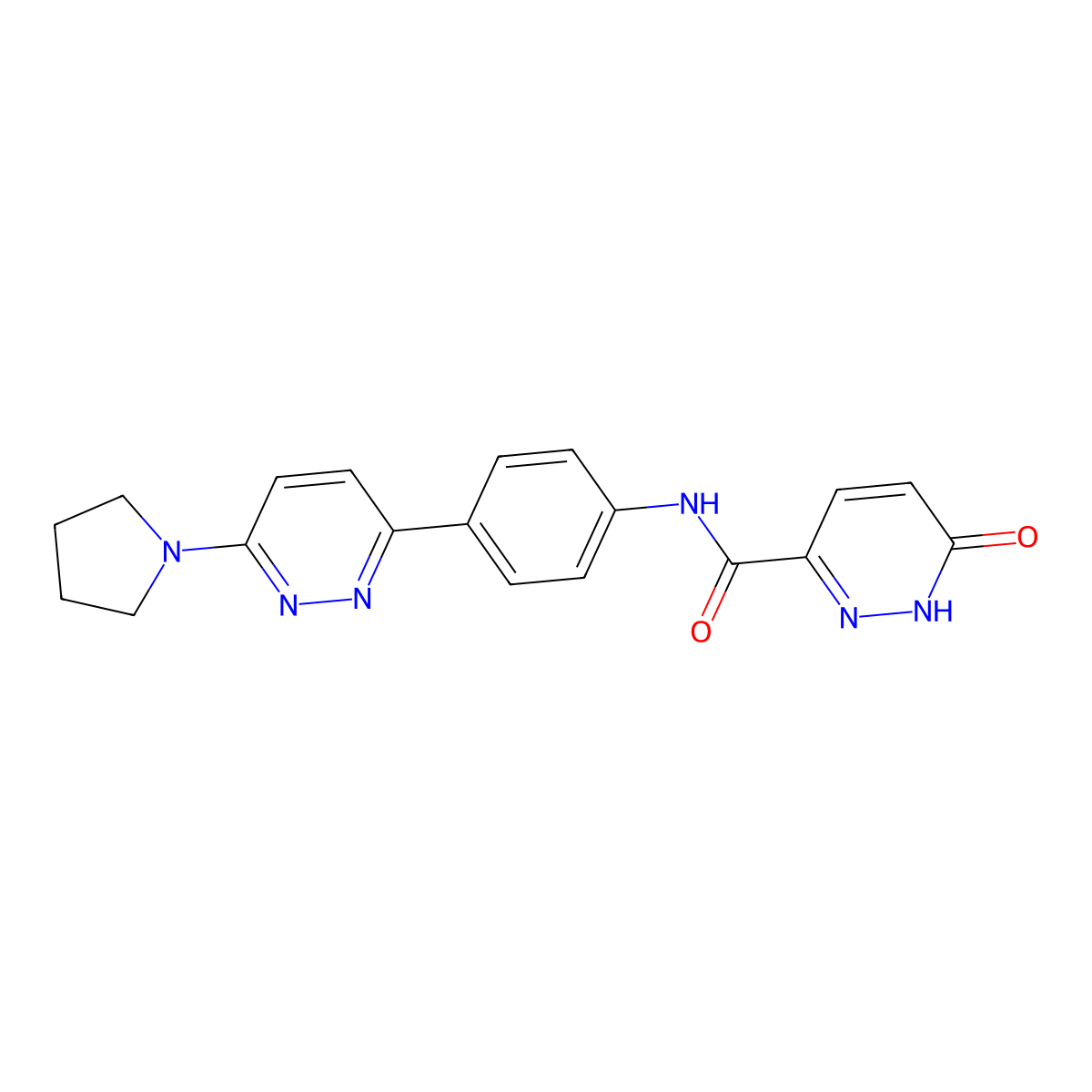 6-oxo-N-{4-[6-(pyrrolidin-1-yl)pyridazin-3-yl]phenyl}-1,6-dihydropyridazine-3-carboxamide molecular structure, CAS 1210836-30-8
