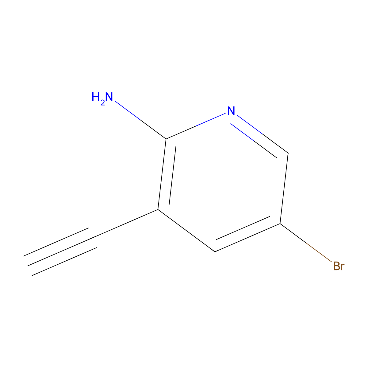 5-Bromo-3-ethynylpyridin-2-ylamine molecular structure, CAS 1210838-82-6