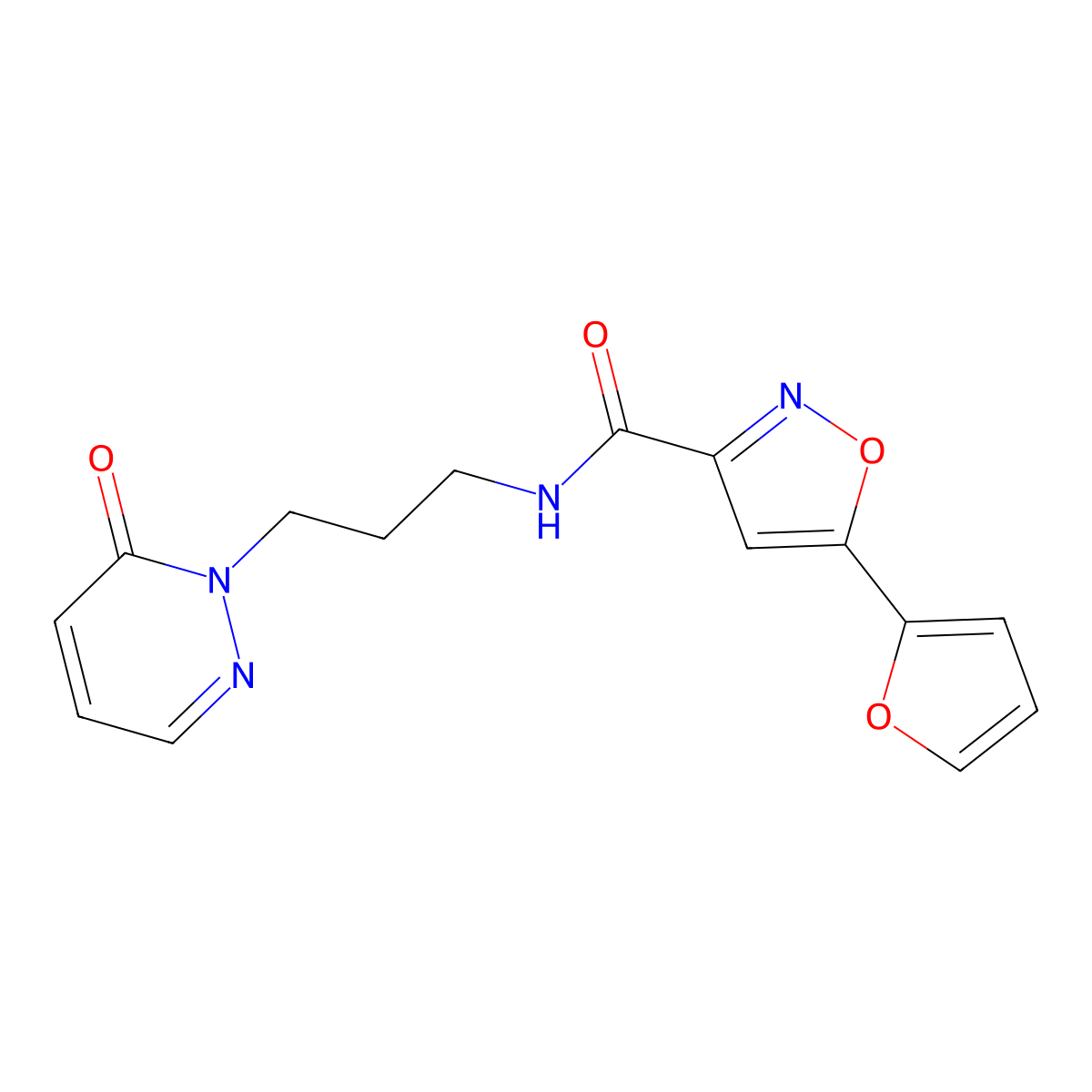 5-(furan-2-yl)-N-(3-(6-oxopyridazin-1(6H)-yl)propyl)isoxazole-3-carboxamide molecular structure, CAS 1210844-11-3