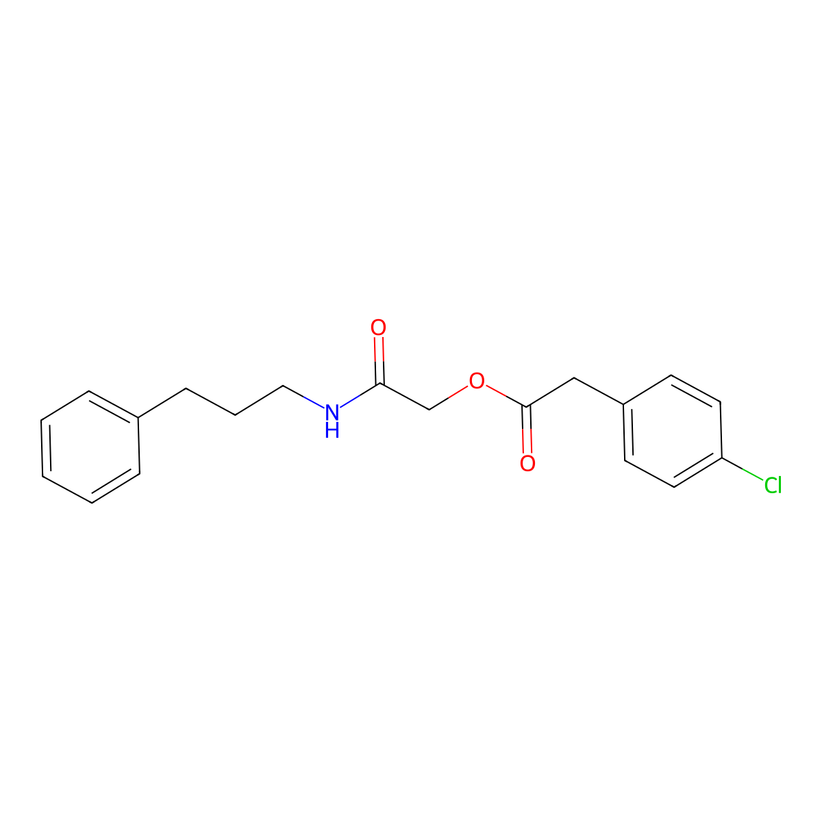 [2-Oxo-2-(3-phenylpropylamino)ethyl] 2-(4-chlorophenyl)acetate molecular structure, CAS 1210849-37-8