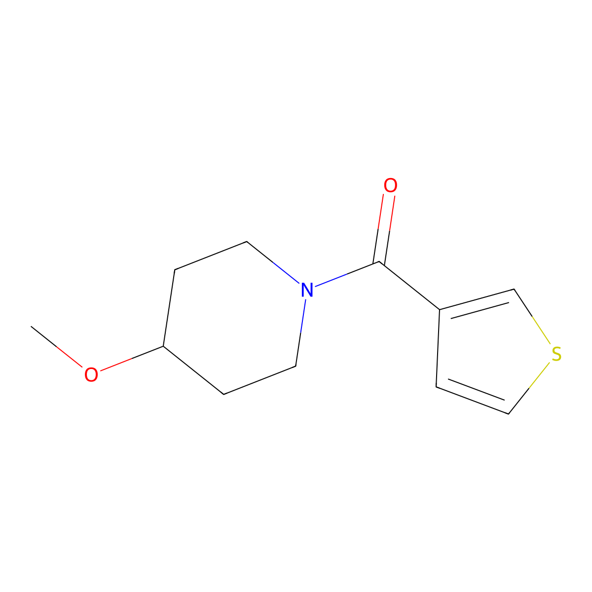 (4-Methoxypiperidin-1-yl)(thiophen-3-yl)methanone molecular structure, CAS 1210851-00-5