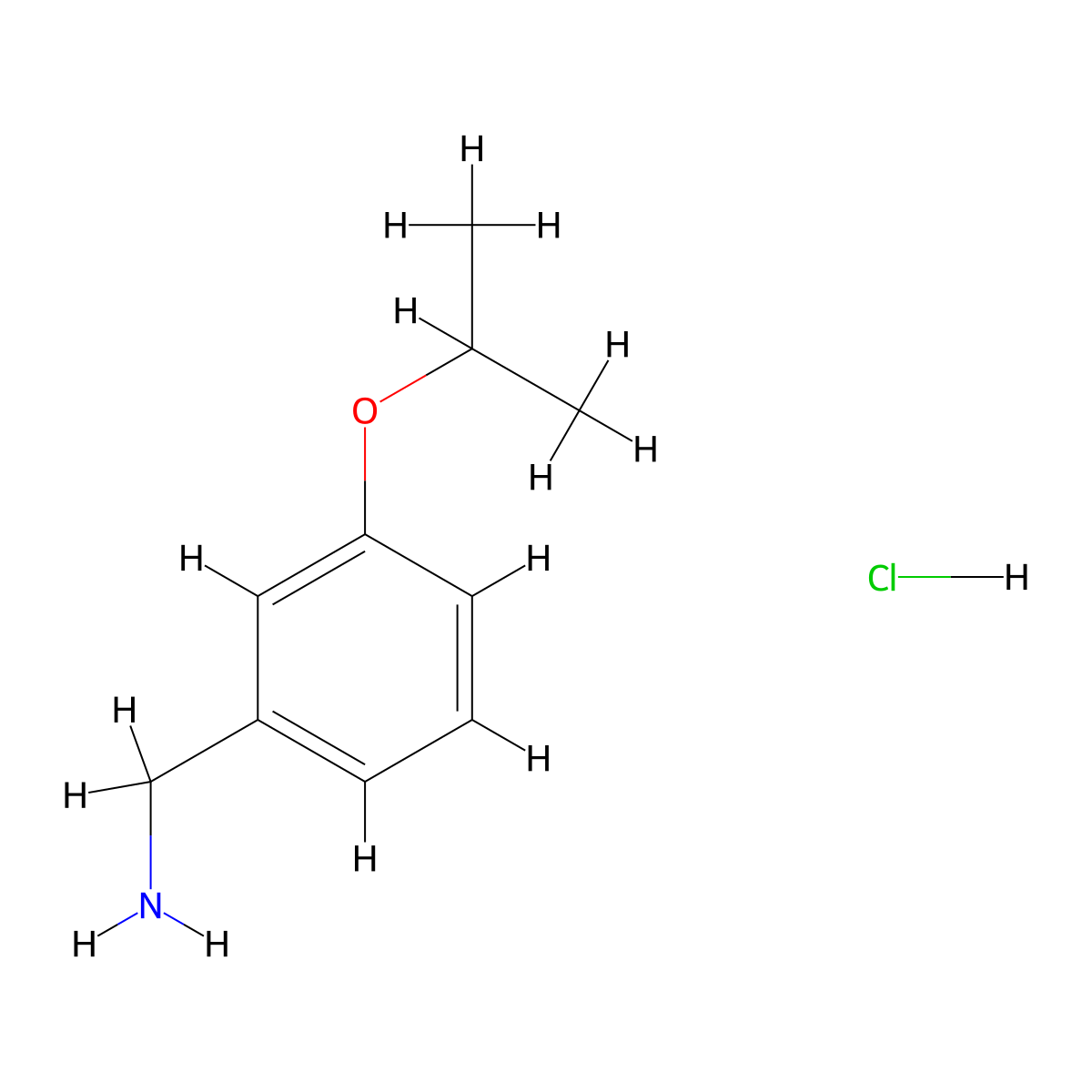(3-Isopropoxyphenyl)methanamine hydrochloride molecular structure, CAS 1210851-64-1