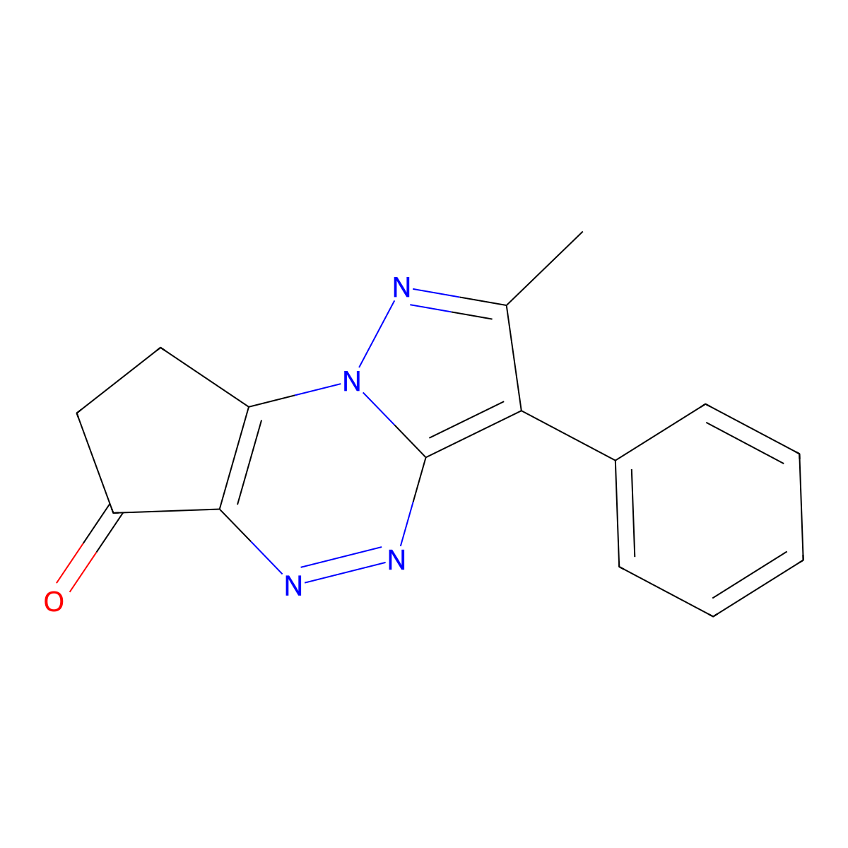 2-methyl-3-phenyl-7,8-dihydro-6H-cyclopenta[e]pyrazolo[5,1-c][1,2,4]triazin-6-one molecular structure, CAS 1210852-65-5