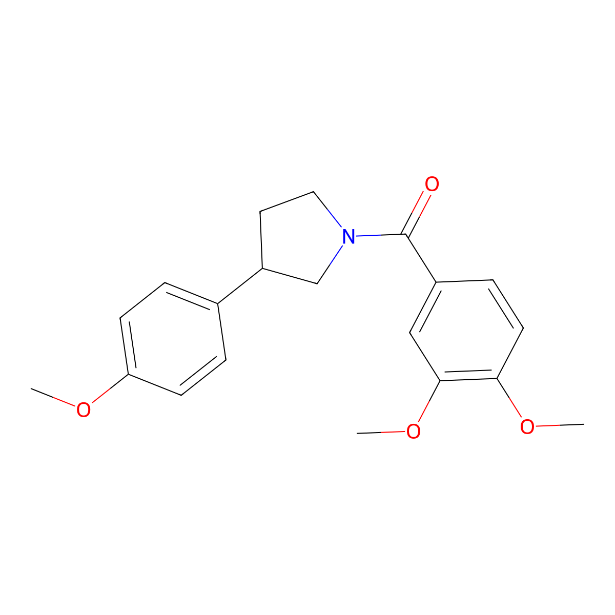 (3,4-Dimethoxyphenyl)(3-(4-methoxyphenyl)pyrrolidin-1-yl)methanone molecular structure, CAS 1210857-52-5