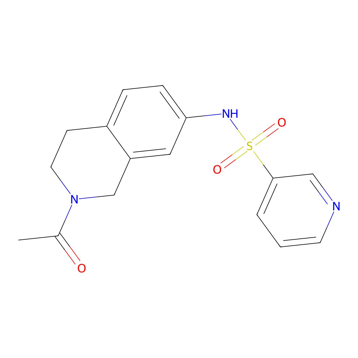 N-(2-acetyl-1,2,3,4-tetrahydroisoquinolin-7-yl)pyridine-3-sulfonamide molecular structure, CAS 1210860-41-5