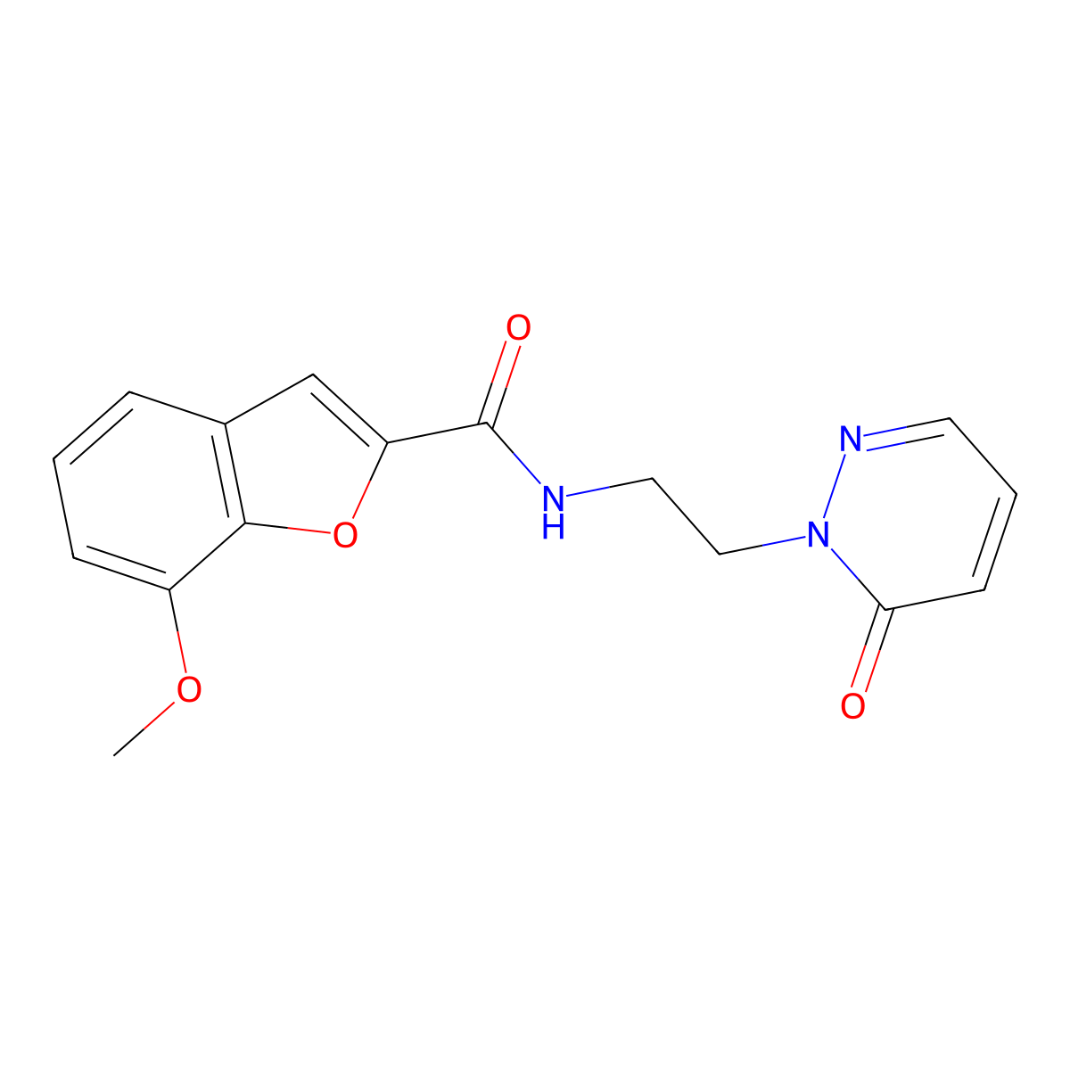 7-methoxy-N-(2-(6-oxopyridazin-1(6H)-yl)ethyl)benzofuran-2-carboxamide molecular structure, CAS 1210861-23-6