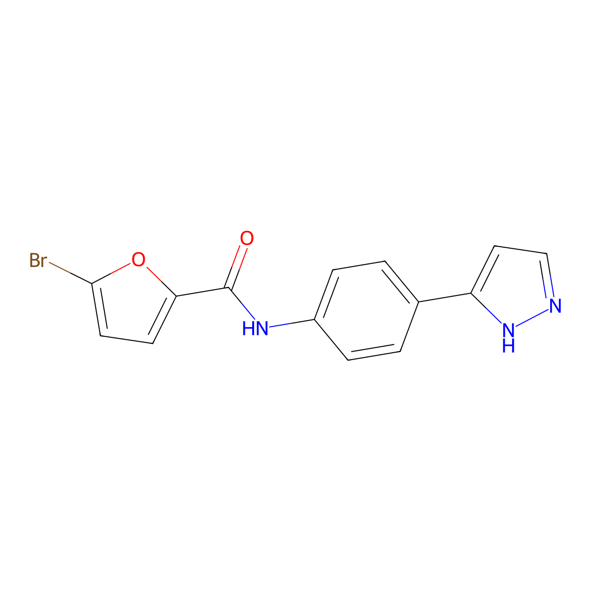 5-bromo-N-[4-(1H-pyrazol-3-yl)phenyl]furan-2-carboxamide molecular structure, CAS 1210862-59-1