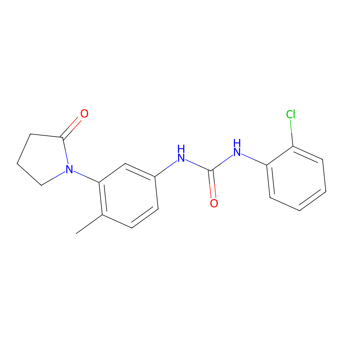 1-(2-Chlorophenyl)-3-[4-methyl-3-(2-oxopyrrolidin-1-yl)phenyl]urea molecular structure, CAS 1210871-67-2