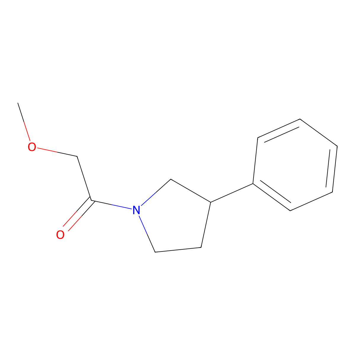 2-Methoxy-1-(3-phenylpyrrolidin-1-yl)ethanone molecular structure, CAS 1210882-69-1