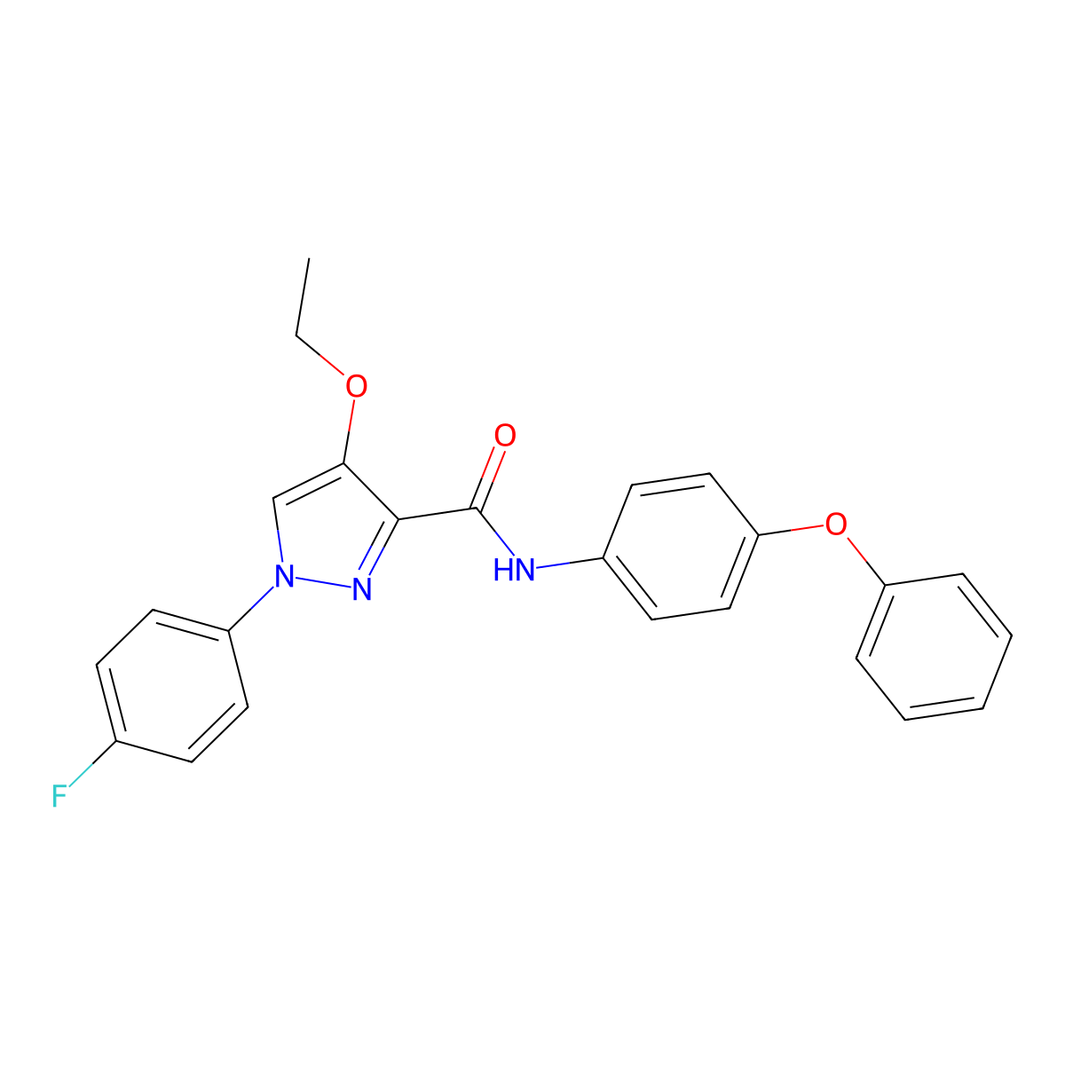 4-ethoxy-1-(4-fluorophenyl)-N-(4-phenoxyphenyl)-1H-pyrazole-3-carboxamide molecular structure, CAS 1210883-26-3