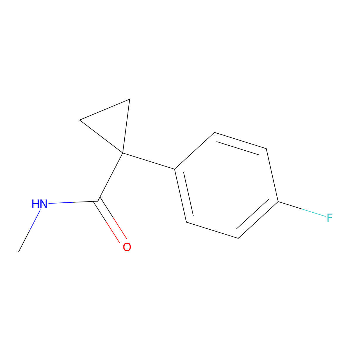 1-(4-fluorophenyl)-N-methylcyclopropane-1-carboxamide molecular structure, CAS 1210889-55-6