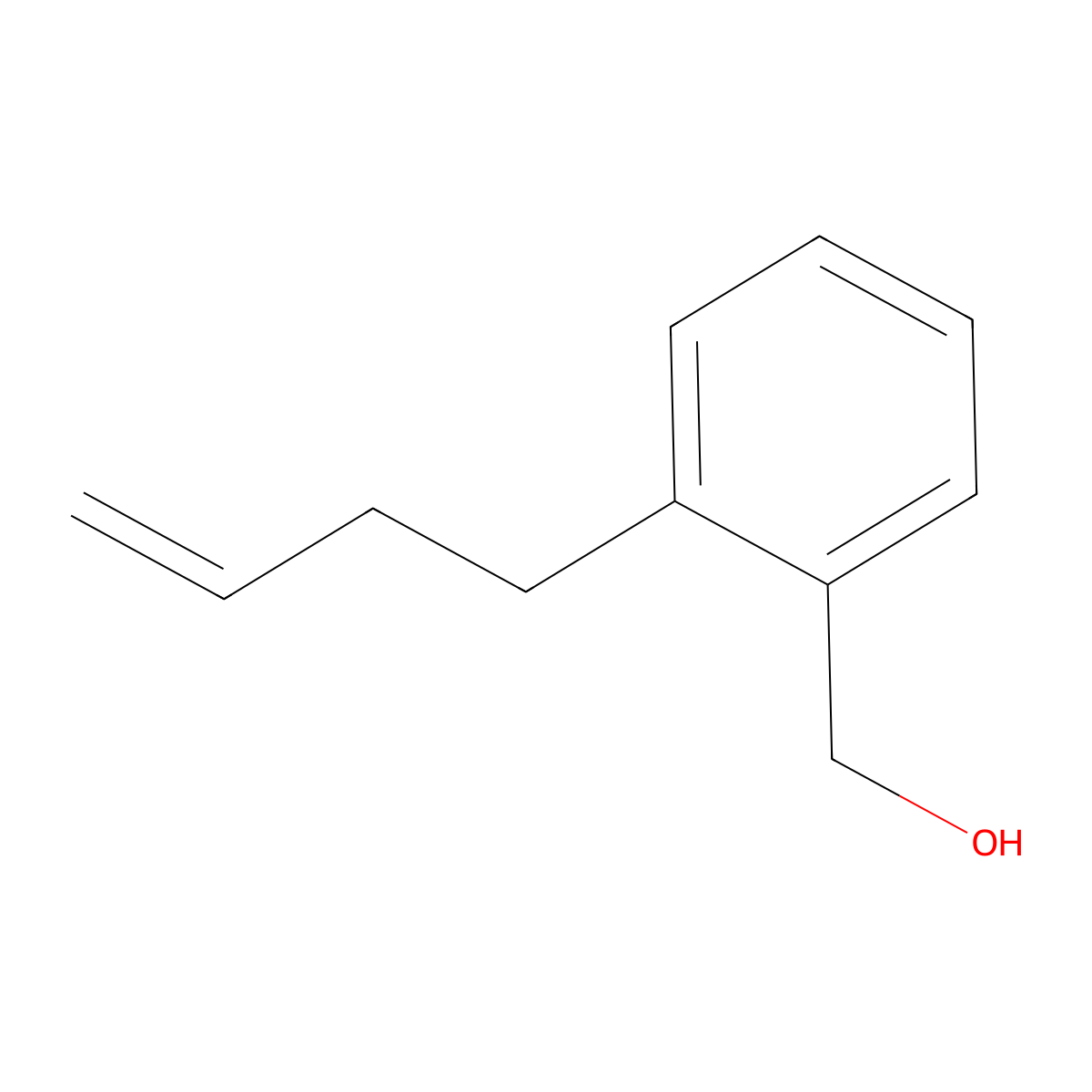 (2-(But-3-en-1-yl)phenyl)methanol molecular structure, CAS 121089-46-1