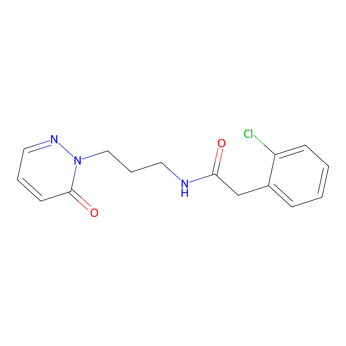 2-(2-chlorophenyl)-N-(3-(6-oxopyridazin-1(6H)-yl)propyl)acetamide molecular structure, CAS 1210891-76-1