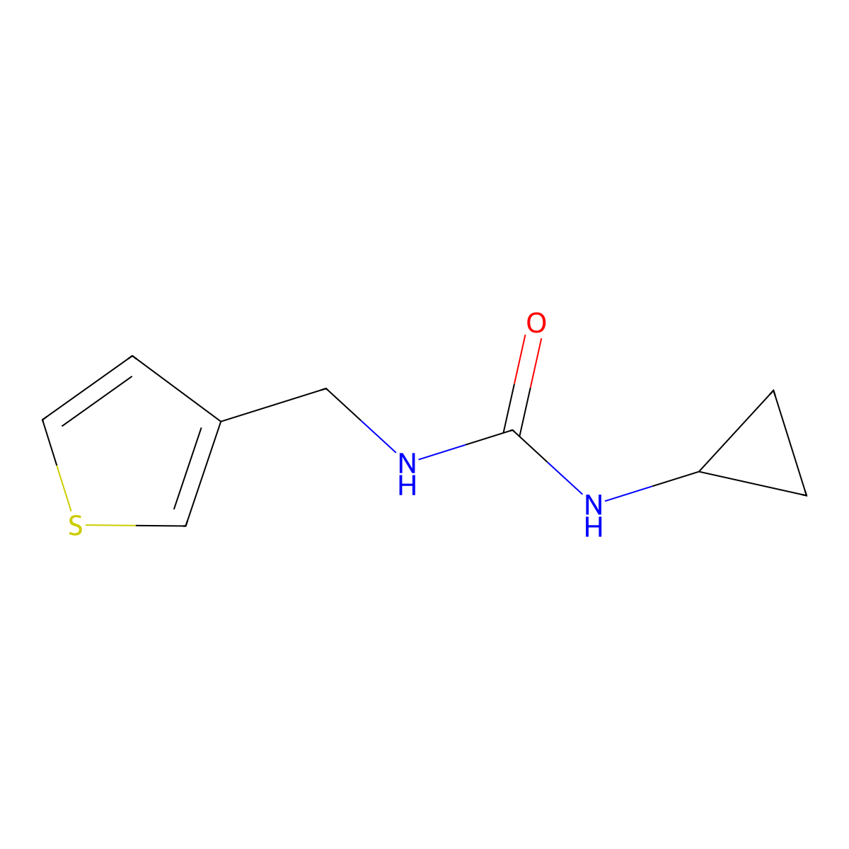 1-Cyclopropyl-3-(thiophen-3-ylmethyl)urea molecular structure, CAS 1210891-86-3