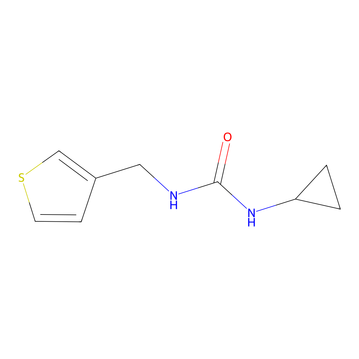 1-Cyclopropyl-3-(thiophen-3-ylmethyl)urea molecular structure, CAS 1210891-86-3