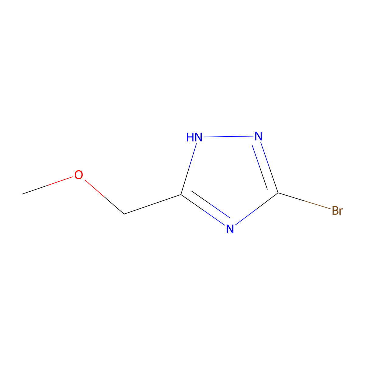 5-bromo-3-(methoxymethyl)-1H-1,2,4-triazole molecular structure, CAS 1210892-10-6