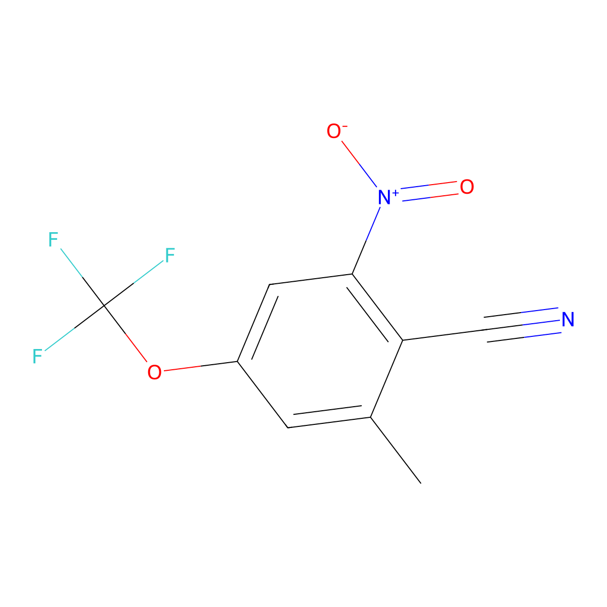 2-Methyl-6-nitro-4-(trifluoromethoxy)benzonitrile molecular structure, CAS 1210892-33-3
