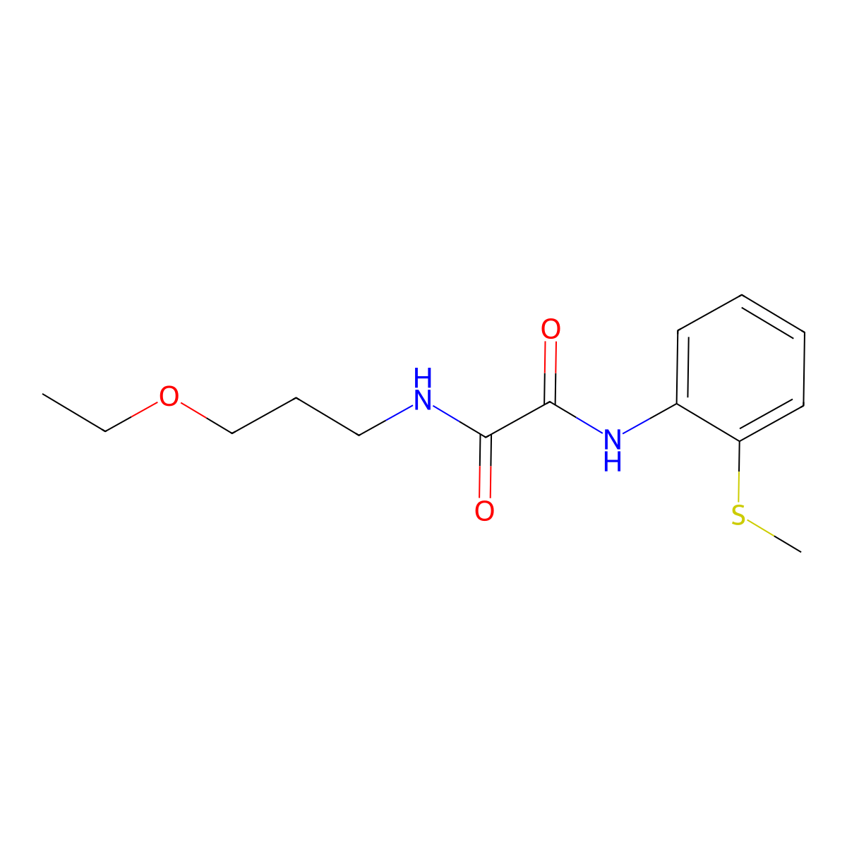 N1-(3-ethoxypropyl)-N2-(2-(methylthio)phenyl)oxalamide molecular structure, CAS 1210895-93-4