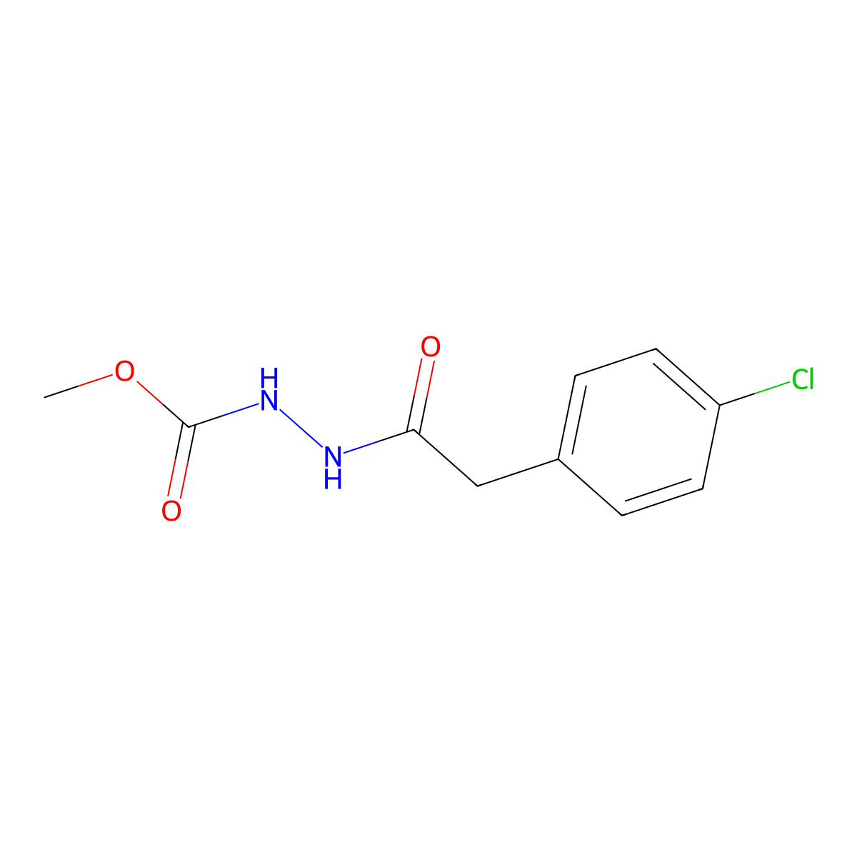 Methyl 2-[(4-chlorophenyl)acetyl]hydrazinecarboxylate molecular structure, CAS 121090-10-6