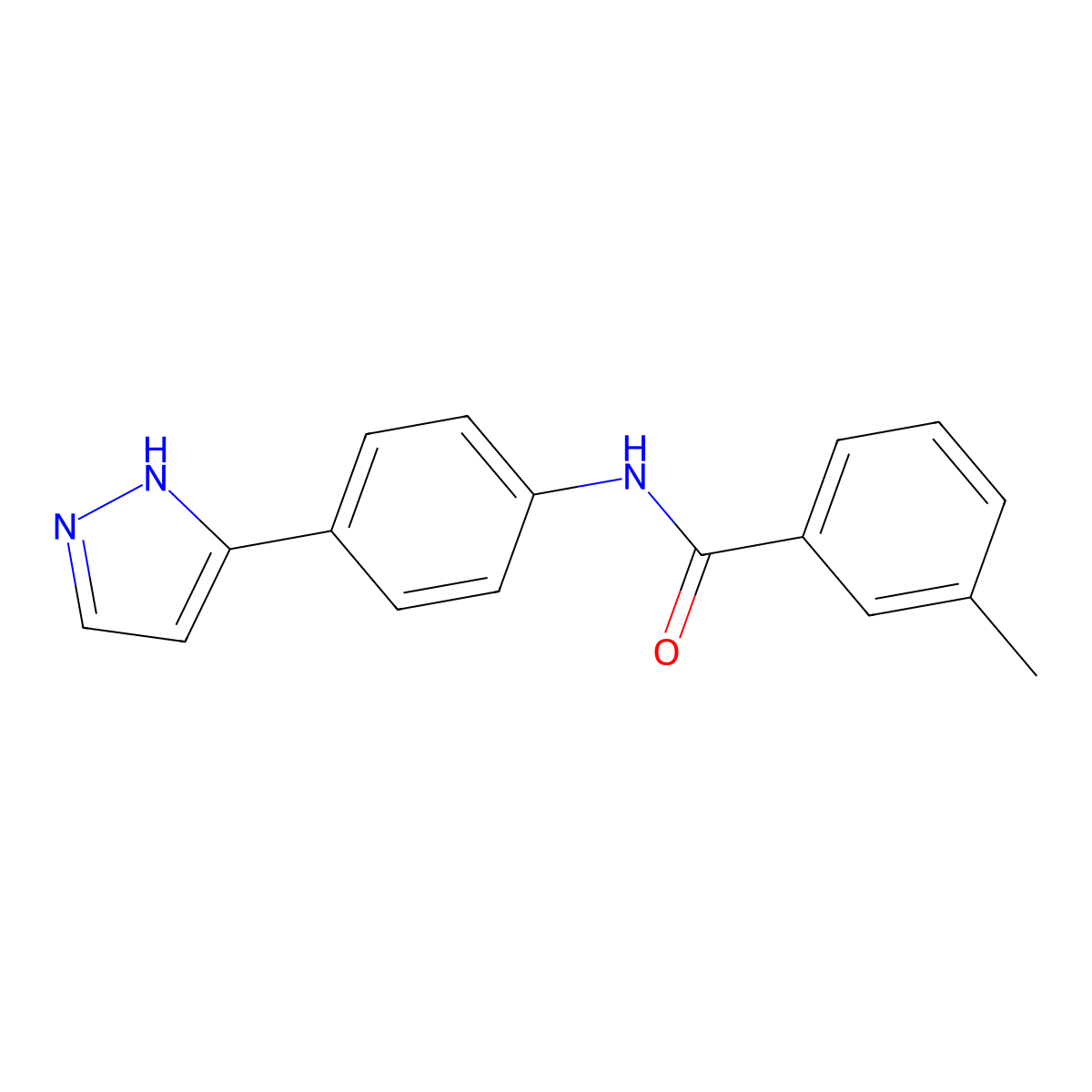 3-methyl-N-[4-(1H-pyrazol-3-yl)phenyl]benzamide molecular structure, CAS 1210901-90-8