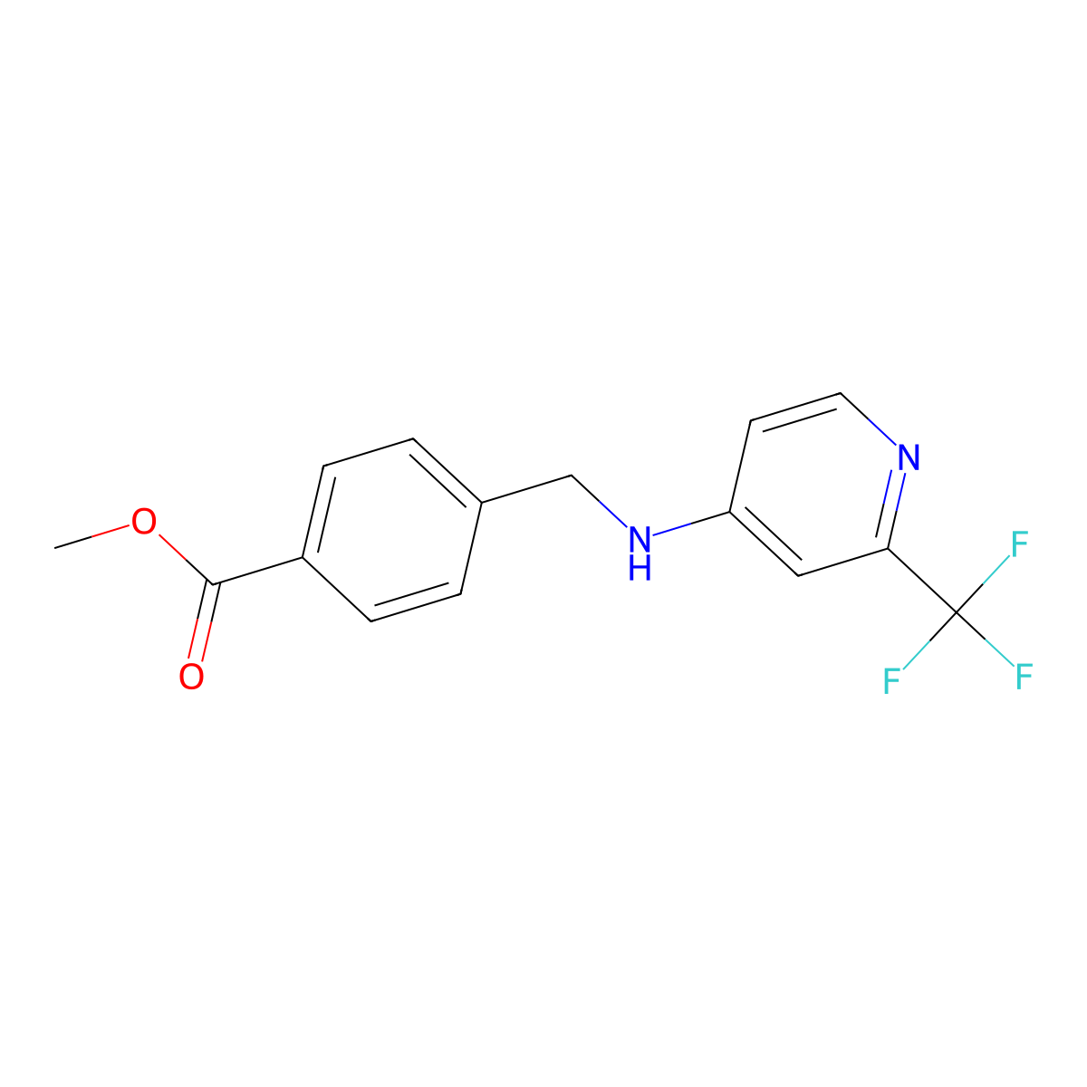 Methyl 4-(((2-(trifluoromethyl)pyridin-4-yl)amino)methyl)benzoate molecular structure, CAS 1210908-22-7